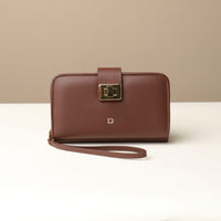 Front view of brown Svana Wallet by Danilos in premium leather