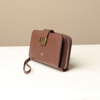 Side view of brown Svana Wallet by Danilos in premium leather
