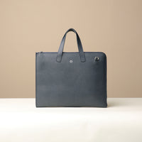 Front view of blue Executive Fenix Portfolio by Danilos in premium leather