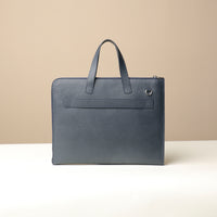 Back view of blue Executive Fenix Portfolio by Danilos in premium leather
