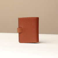 Back view of Brown RFID snap card case