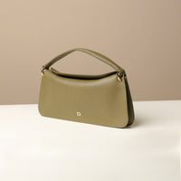 Sive view of olive Penelope Mini small leather handbag for versatile everyday use