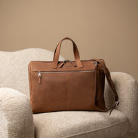 Front view of Anibal Briefcase by Danilos in premium leather