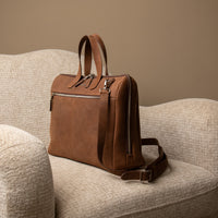 Side view of Anibal Briefcase by Danilos in premium leather