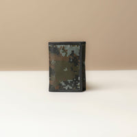 Slim leather and nylon trifold wallet for men