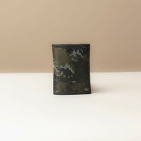 Back view of Slim leather and nylon trifold wallet for men