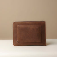 Back view of Mathias Document Leather executive folder with multi-functional pockets