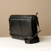 Angled View of a Black Hoffman Vintage, premium leather accessory with classic design and refined details for timeless style