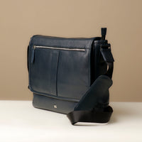 Angled View of a Blue Hoffman Vintage, premium leather accessory with classic design and refined details for timeless style