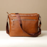 Back View of a Brown Hoffman Vintage, premium leather accessory with classic design and refined details for timeless style