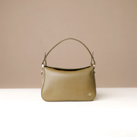 Front view of olive Hold Bag by Danilos in smooth leather