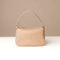 Back view of beige Hold Bag by Danilos in smooth leather