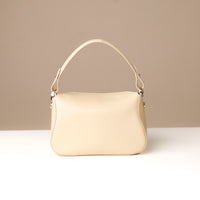 Back view of white Hold Bag by Danilos in smooth leather