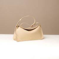 Beige Penelope Mini small leather handbag for versatile everyday use