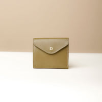 Front view of olive Danilo’s compact Anahí Wallet with card slots