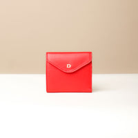 front view of red Danilo’s compact Anahí Wallet with card slots