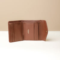 Open view of brown Danilo’s compact Anahí Wallet with card slots