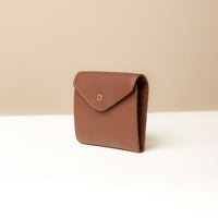 Side view of brown Danilo’s compact Anahí Wallet with card slots