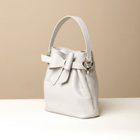 Angled View of Panna Premium leather Sandy Bag with shoulder strap