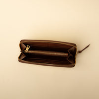 Open interior of NatureHold Wallet handcrafted raffia and leather wallet by Danilo’s