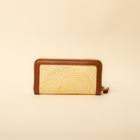 Back view of NatureHold Wallet handcrafted raffia and leather wallet by Danilo’s