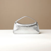 Back view of silver Penelope Mini small leather handbag for versatile everyday use