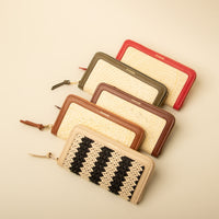 Collection of NatureHold Wallet handcrafted raffia and leather wallet by Danilo’s