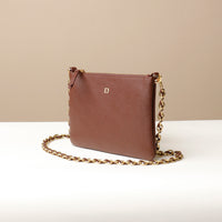 Side view of Pebble Leather Isabella Pouch