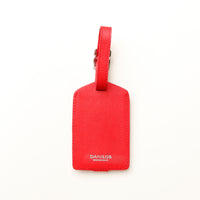 Red Personalized Travel Identifying Tag for bags and suitcases with 'Danilos' Branding