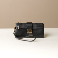 Front view of black Danilos Catalina Wallet premium leather women’s wallet
