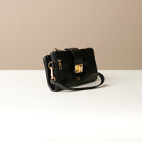 Side view of black Danilos Catalina Wallet premium leather women’s wallet