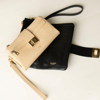Two black and beige Danilos Catalina Wallet premium leather women’s wallet