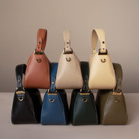 Seven colors of Hold Bag by Danilos in smooth leather