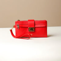 Front view of red Danilos Catalina Wallet premium leather women’s wallet