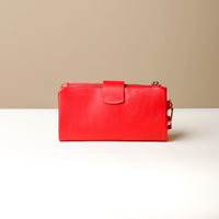 Back view of red Danilos Catalina Wallet premium leather women’s wallet