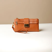 Front view of brown Danilos Catalina Wallet premium leather women’s wallet