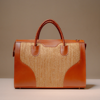 Back view of Eva Sofia Bag handcrafted with premium leather and woven natural fibers by Danilos