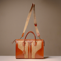 Full view of Eva Sofia Bag handcrafted with premium leather and woven natural fibers by Danilos