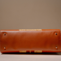 Bottom View of Eva Sofia Bag handcrafted with premium leather and woven natural fibers by Danilos