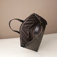 Black Executive Fenix Portfolio by Danilos in premium leather with open front pocket on a beige background