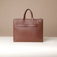 Back view of brown Executive Fenix Portfolio by Danilos in premium leather