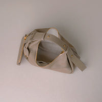 Hobo-bag-handbag-Mini-Mia-Minimale-Leather-Dark-Taupe-Top-view