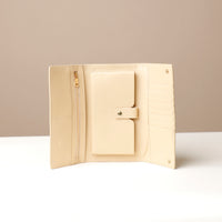 Open beige Organized leather wallet with water-resistant lining by Danilo’s