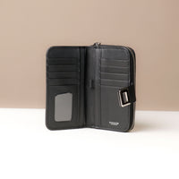 Open view of black Svana Wallet by Danilos in premium leather