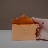 Front View of Mostaza Loop Pouch by Danilos in premium leather with key ring