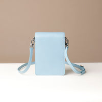 Back view of light blue Danilos Multi-Smartphone Clariss Bag leather crossbody