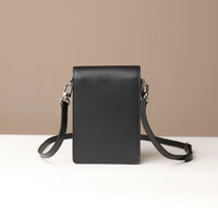 Back view of black Danilos Multi-Smartphone Clariss Bag leather crossbody