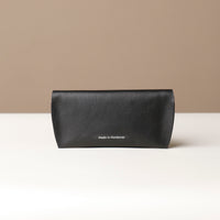 Back view of black Stylish leather glasses case for men and women