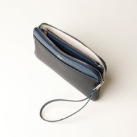Open Pouch Antonella showing middle compartment and additional card holder