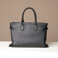 Back Close-up of black leather handles – Saule Tote by Danilo’s with precision-crafted finishing